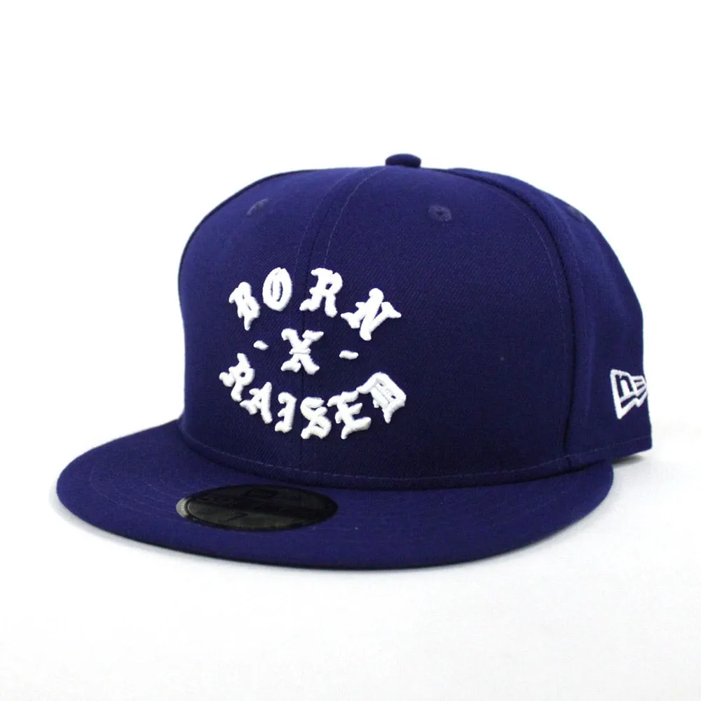 Born x Raised New Era 59Fifty Fitted Hat (Blue Black Under Brim)
