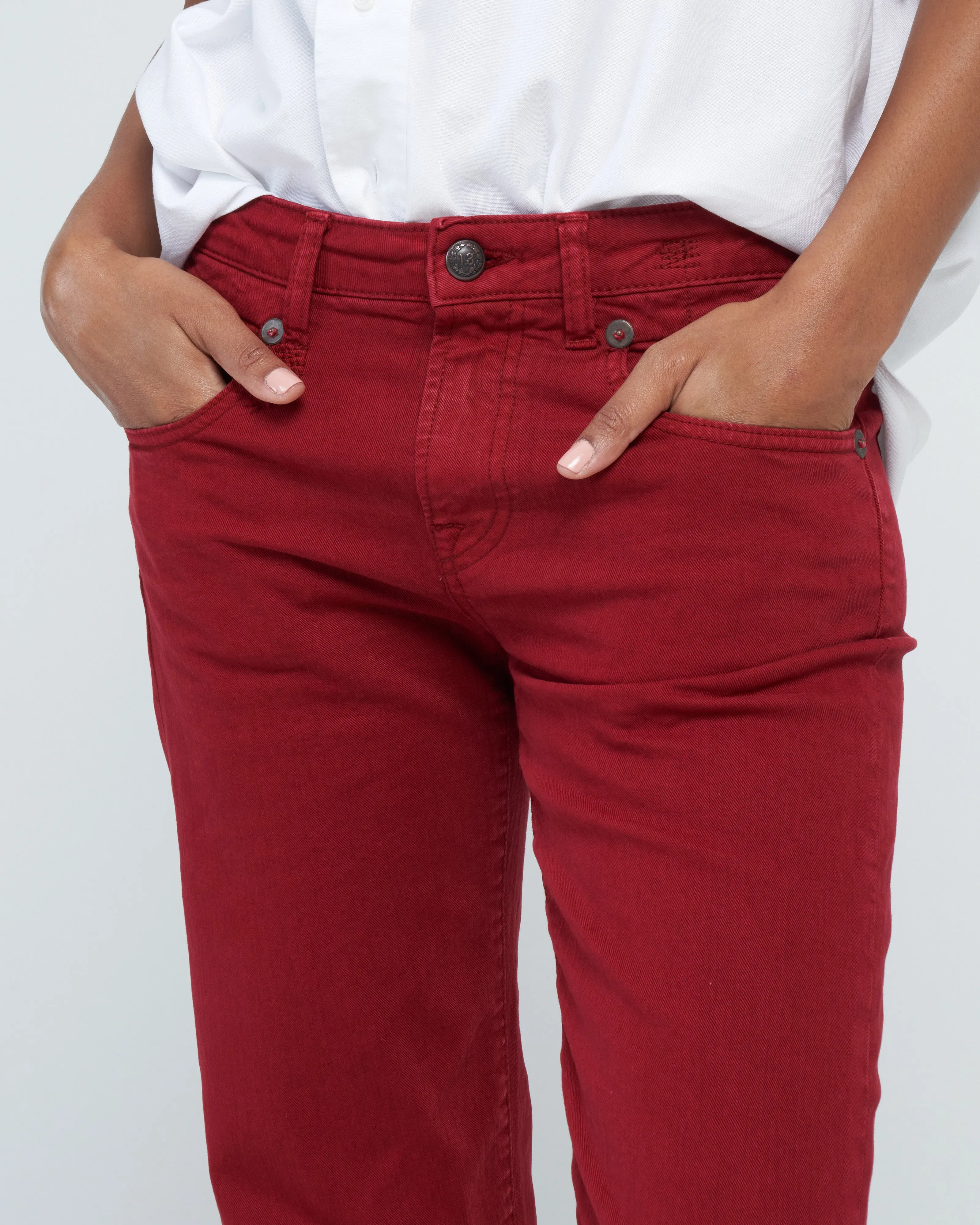 boy straight jean - vivid red stretch