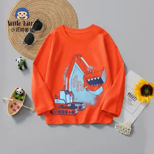 Boys’ Cartoon Cotton T-Shirt – 2025 Long Sleeve Tee