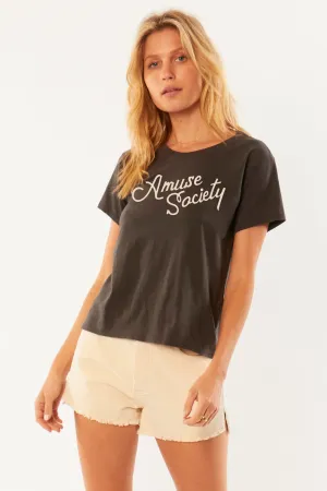 Branded Knit Fitted Tee