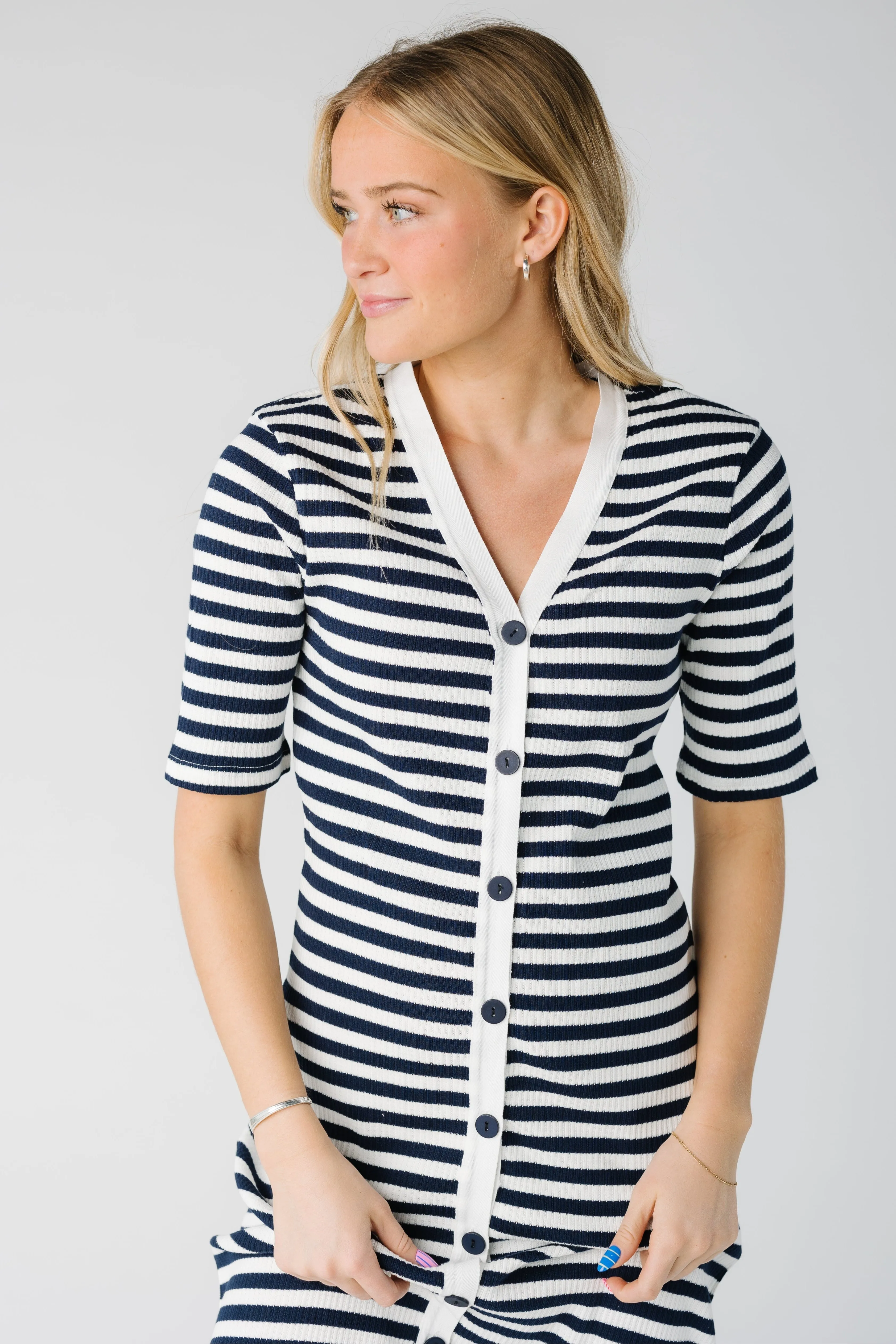 Brass & Roe Textures Stripe Dress
