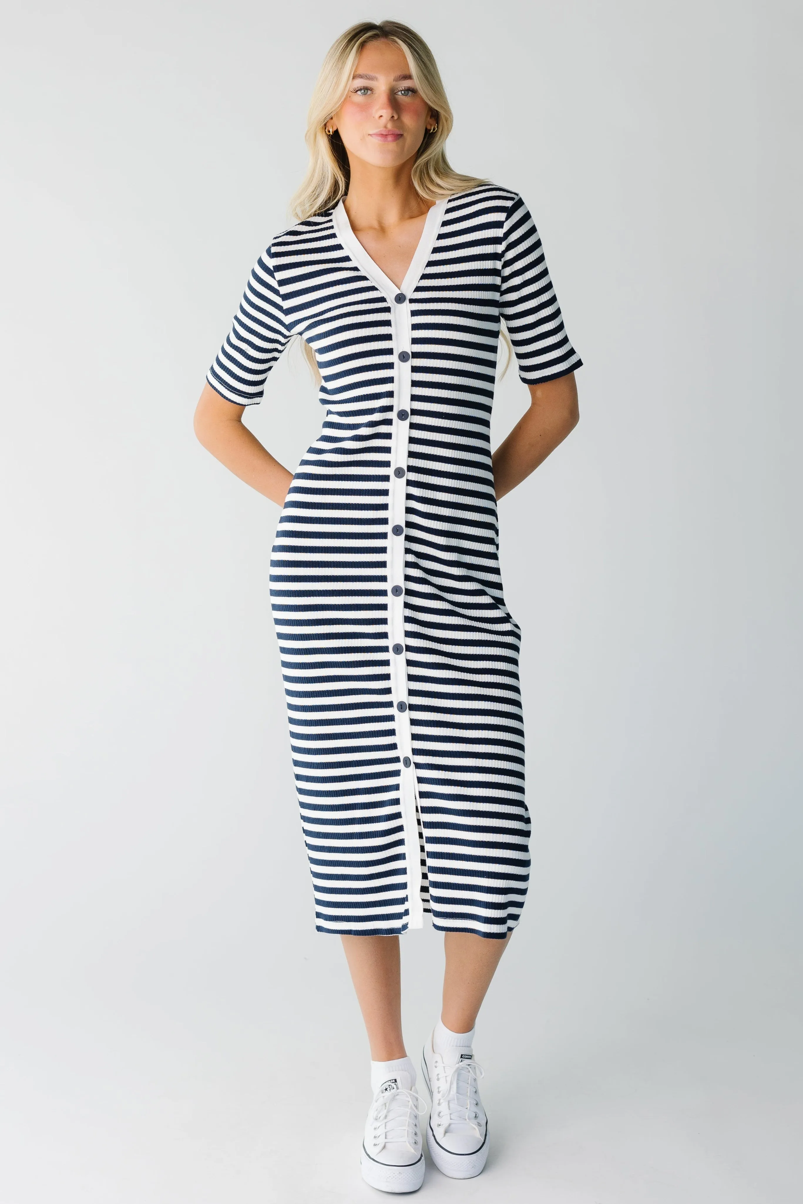 Brass & Roe Textures Stripe Dress