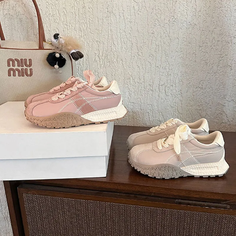 Breathable Leather Panel Sneakers