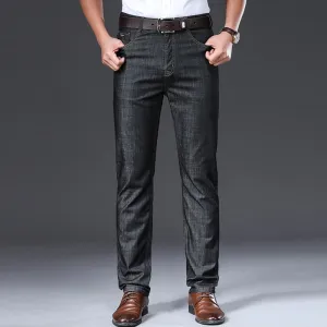 BROWON Brand 2020 Men Jeans Summer Thin Breathable Soft Mid Straight Regular Men's Jeans Trousers Vintage Mens Clothing