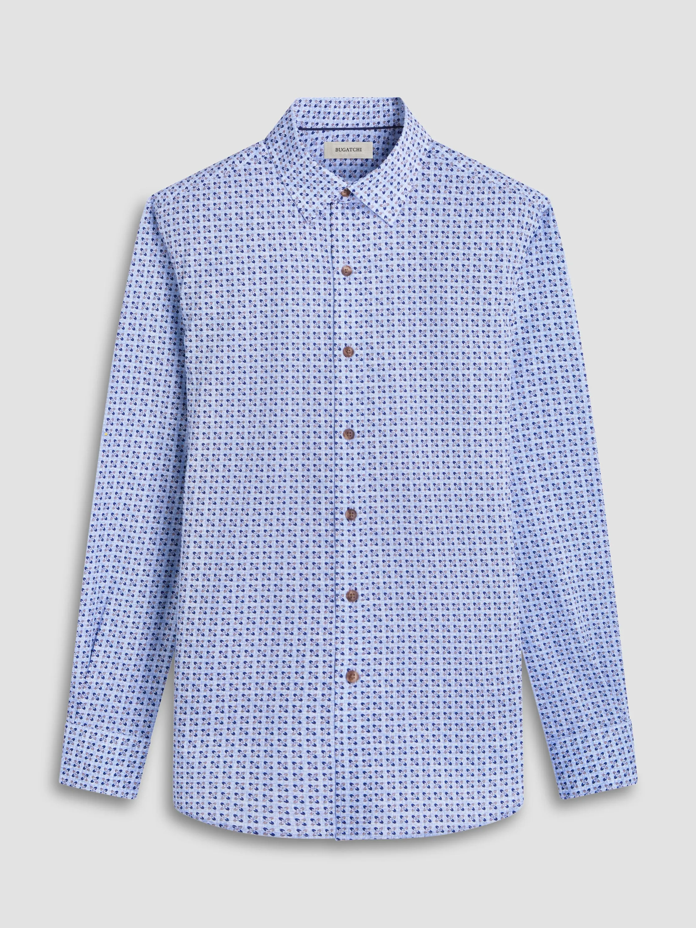 Bugatchi Karl Comfort Stretch Long-Sleeve Shirt - Cobalt