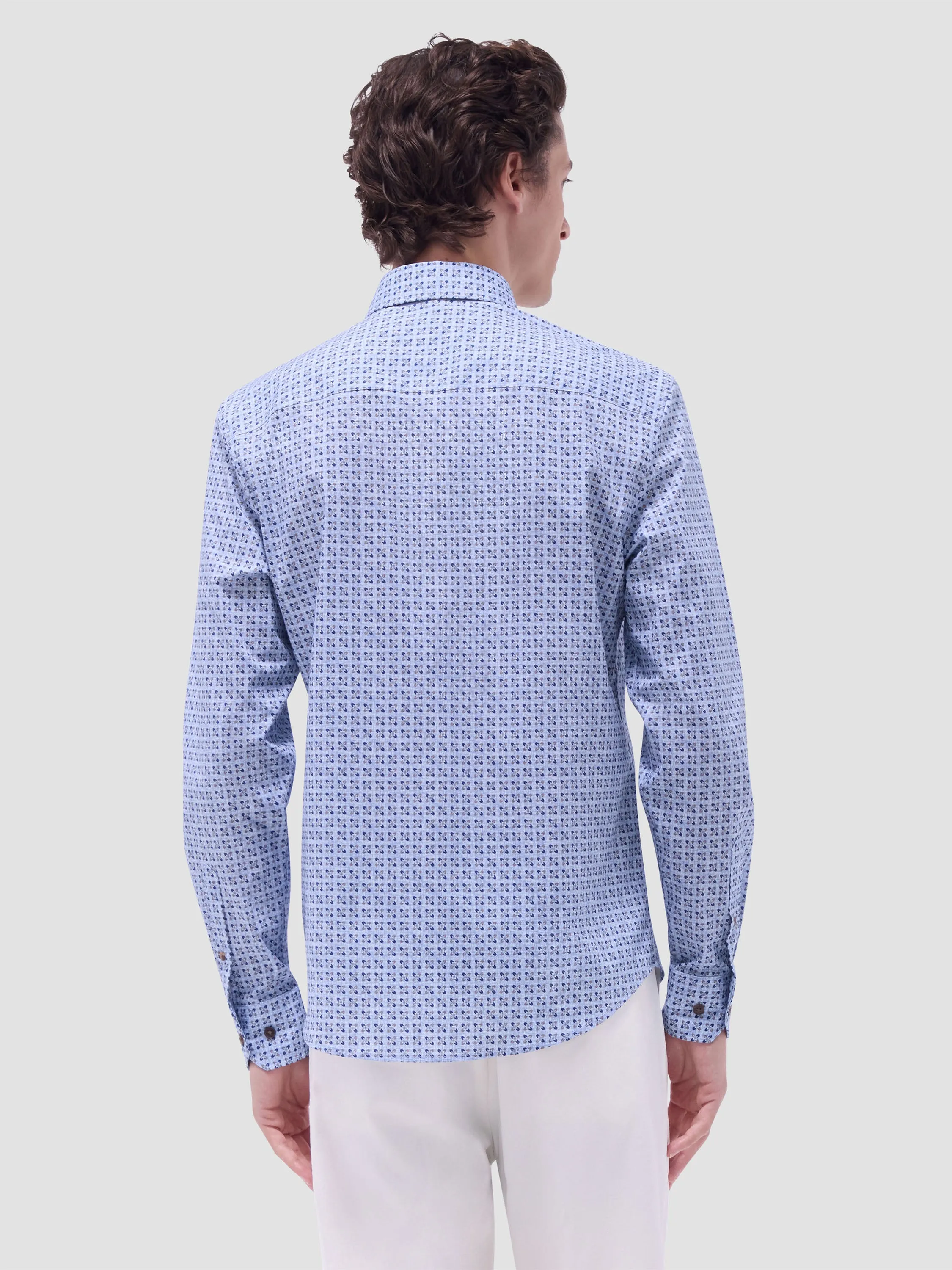 Bugatchi Karl Comfort Stretch Long-Sleeve Shirt - Cobalt