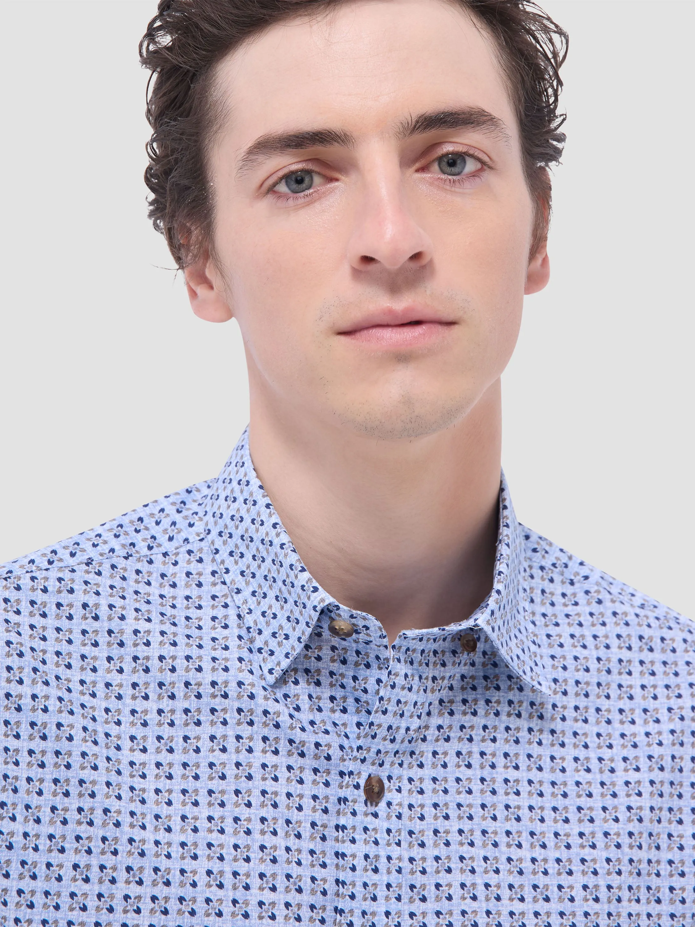 Bugatchi Karl Comfort Stretch Long-Sleeve Shirt - Cobalt
