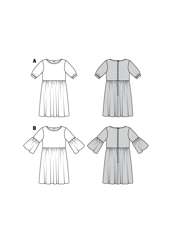 Burda Pattern 6401 Misses' Swing Dress with Sleeve Variations (8-18)
