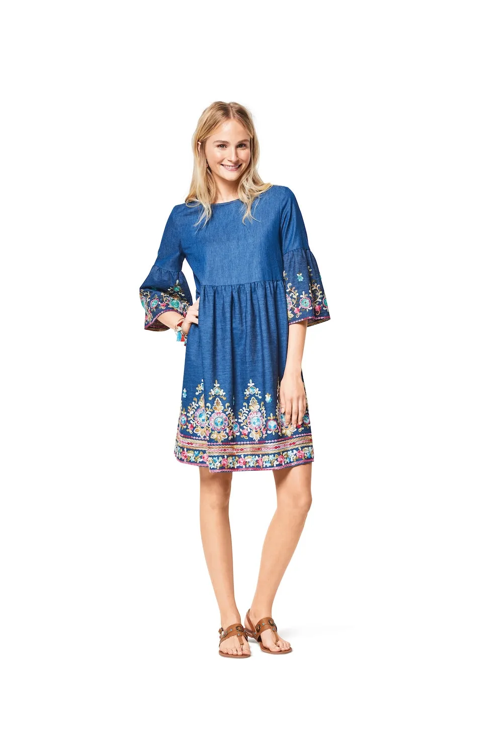 Burda Pattern 6401 Misses' Swing Dress with Sleeve Variations (8-18)
