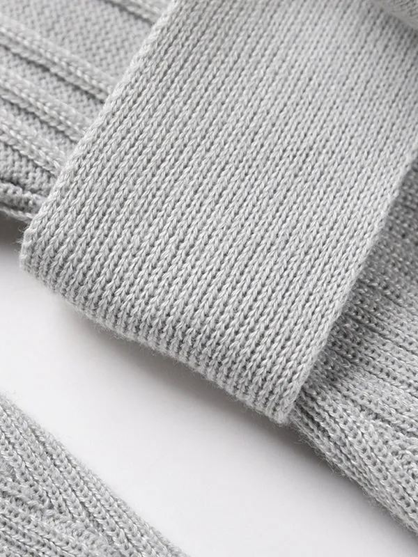 Cable Knit Sweater Dress with Waist Tie and Long Sleeves