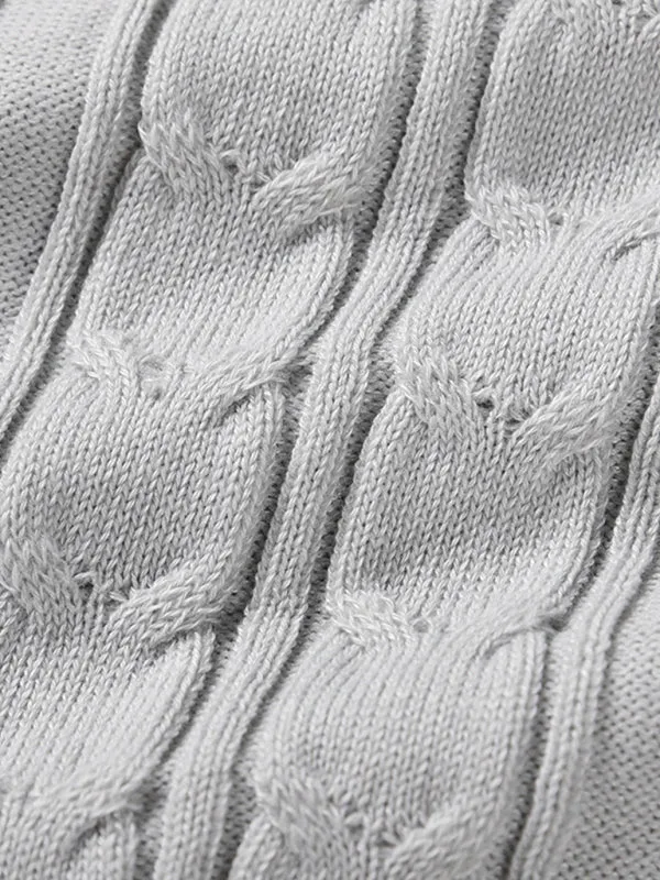 Cable Knit Sweater Dress with Waist Tie and Long Sleeves
