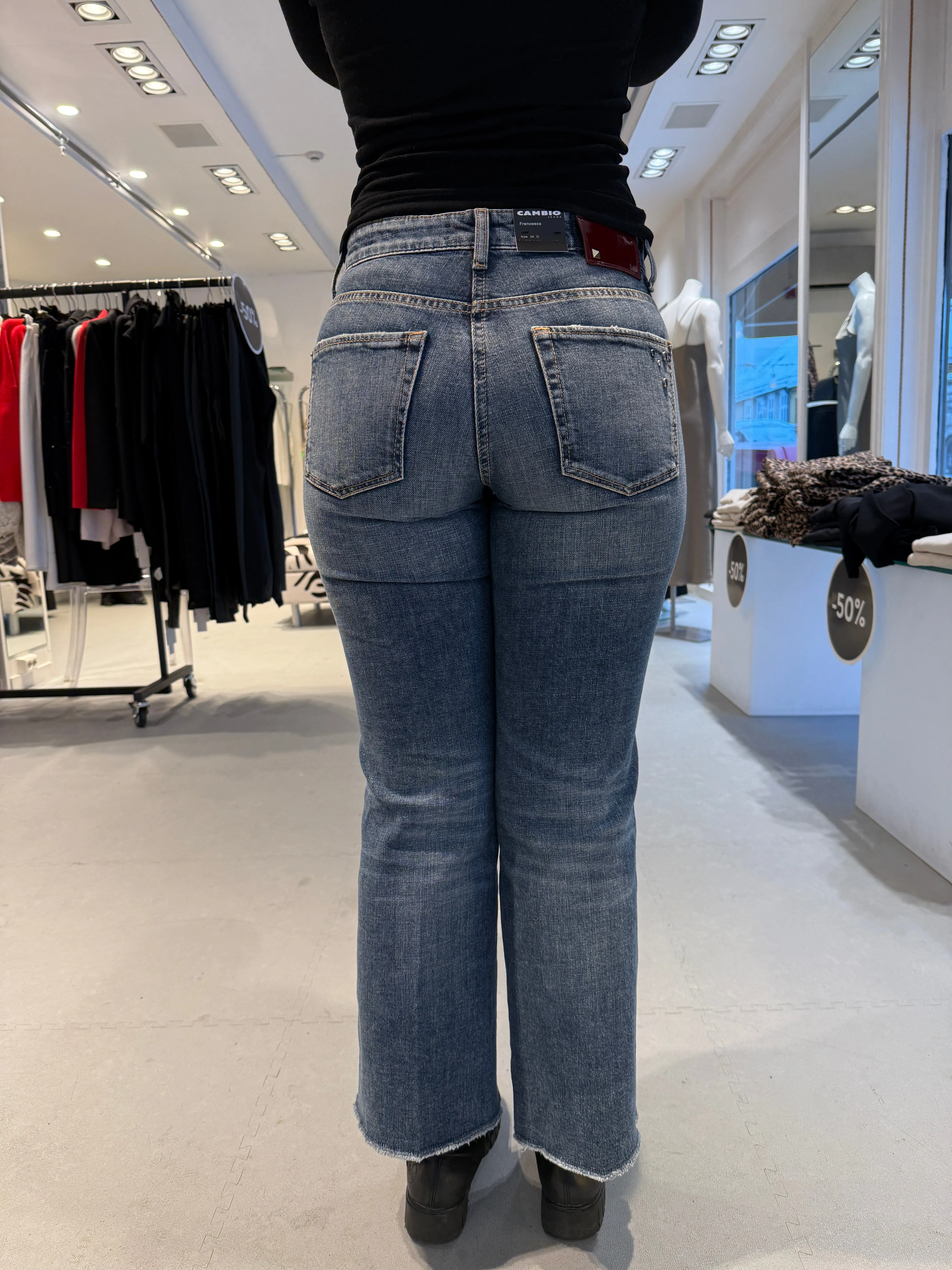 Cambio Francesca blå jeans med vintage look