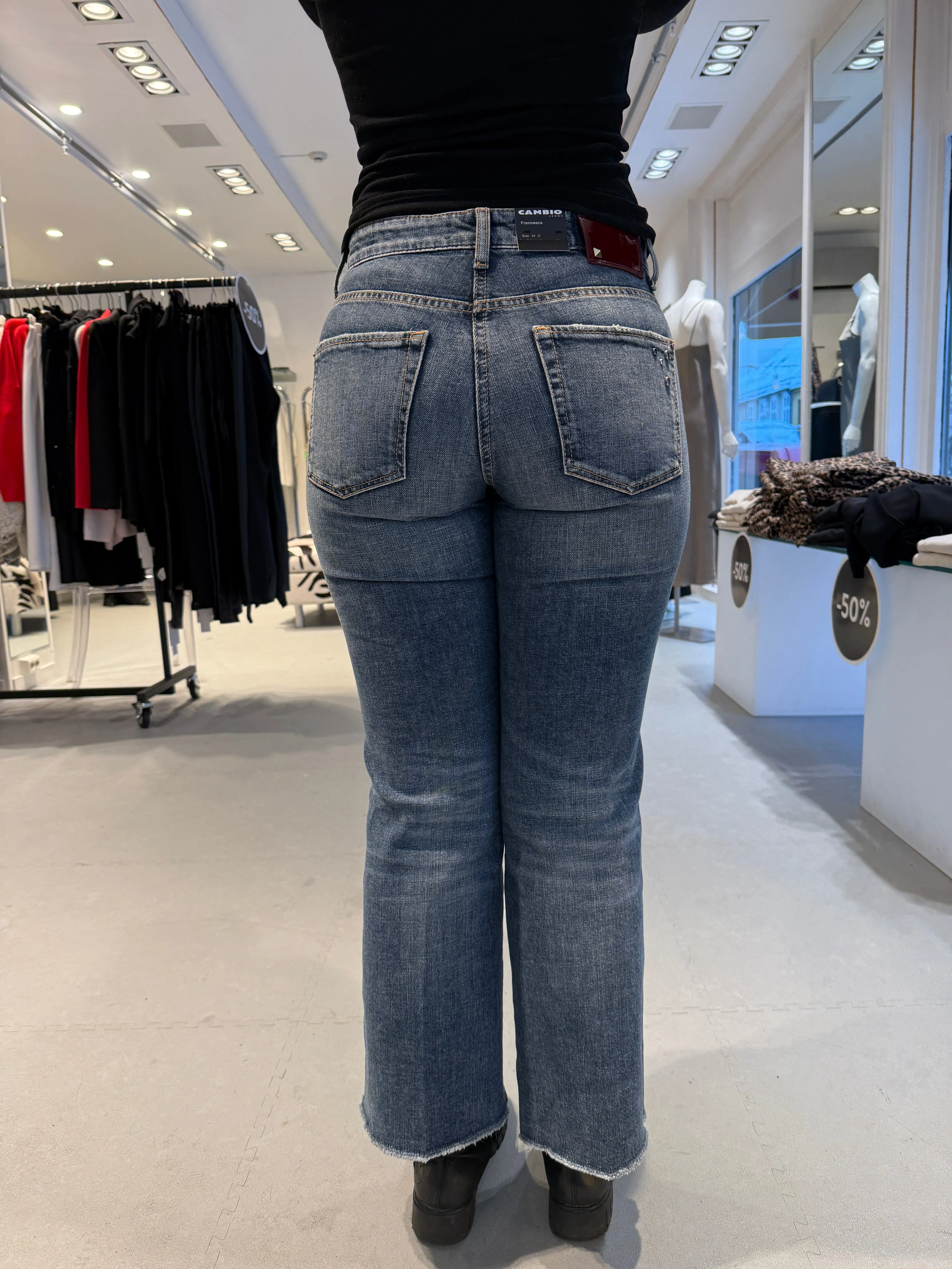 Cambio Francesca blå jeans med vintage look