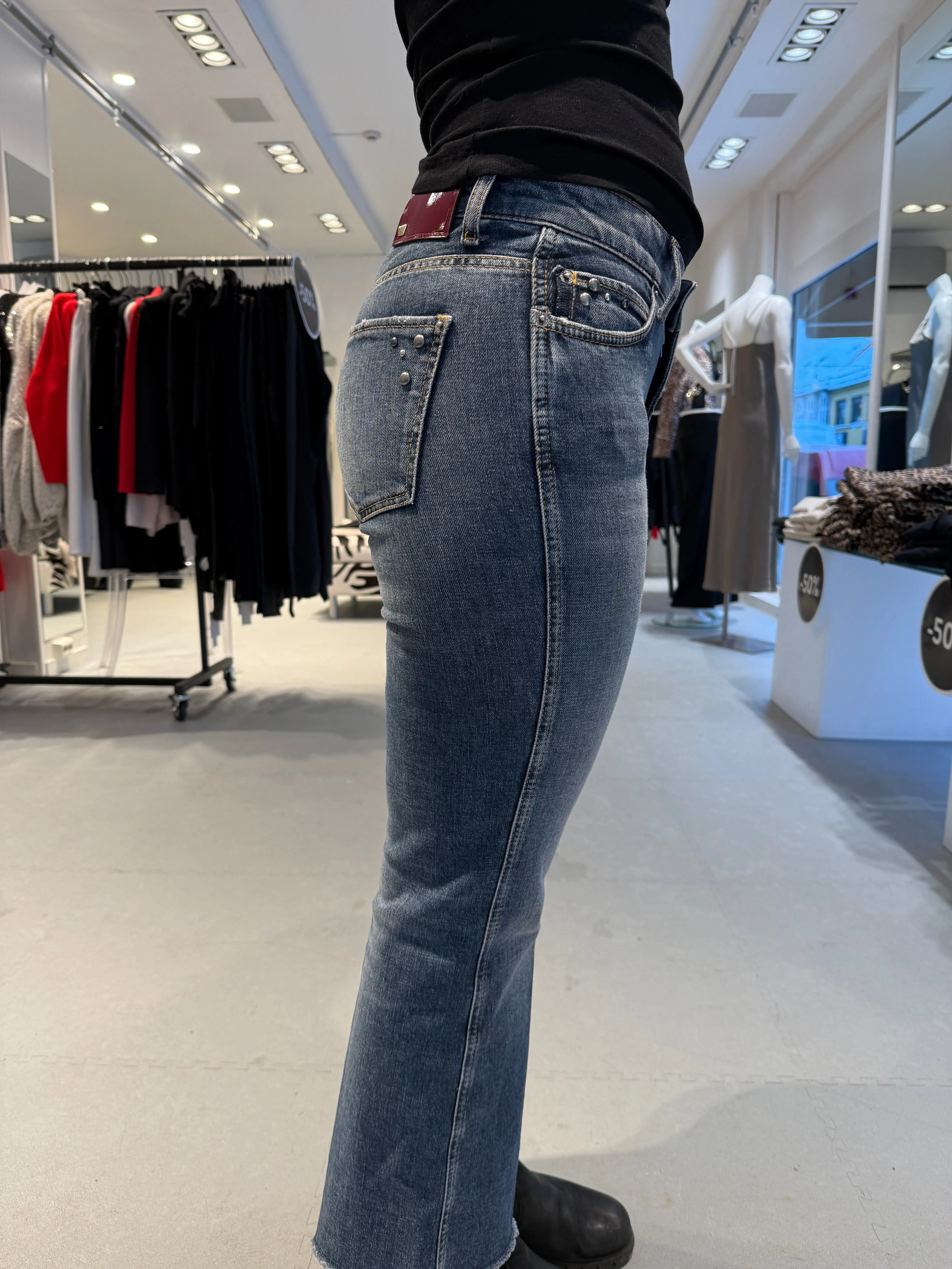 Cambio Francesca blå jeans med vintage look