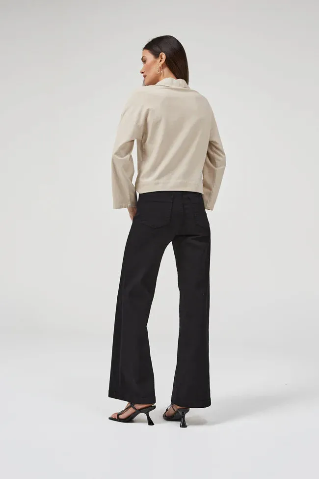Carrie Black Wide Straight Leg Jeans
