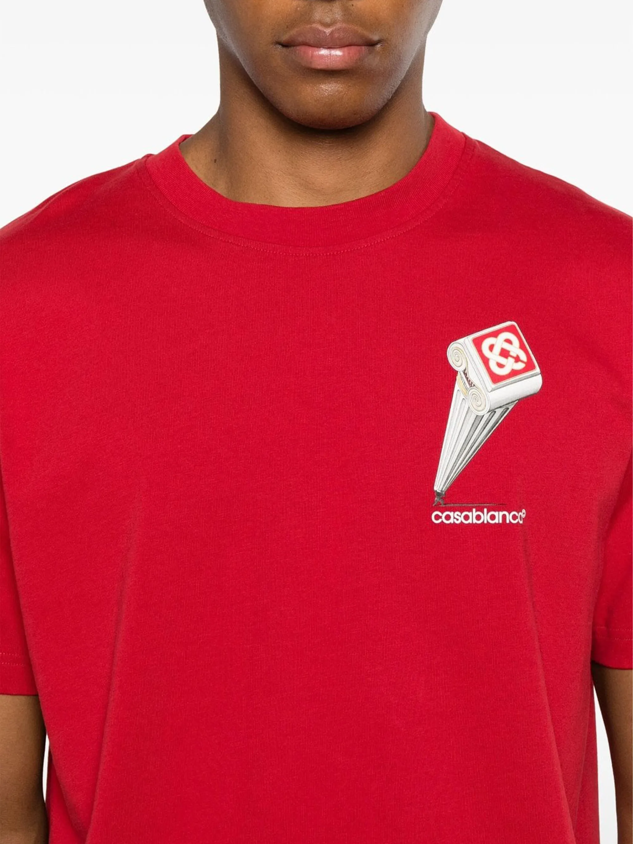 Casablanca Leaning Column T-Shirt in Red