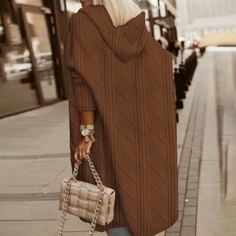 Casual Hooded Knitted Cardigan