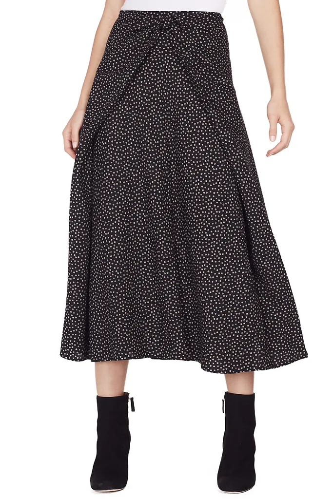 Celestial Polka Dot Tie Front Skirt