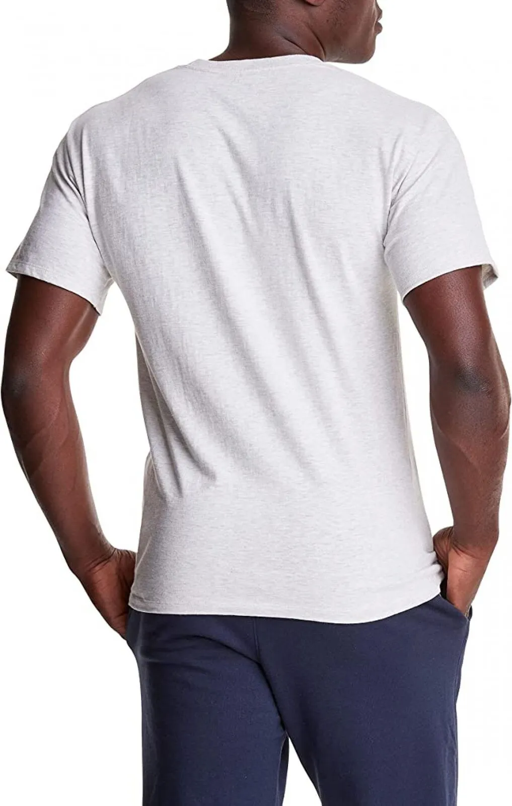 Champion Men's Script Graphic Logo T-Shirt Tee Oatmeal Heather Cream 2XL
