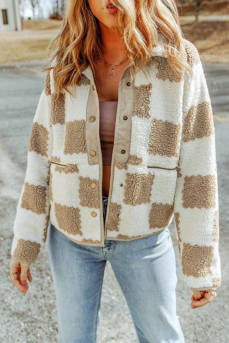 Checked Sherpa Women Jacket