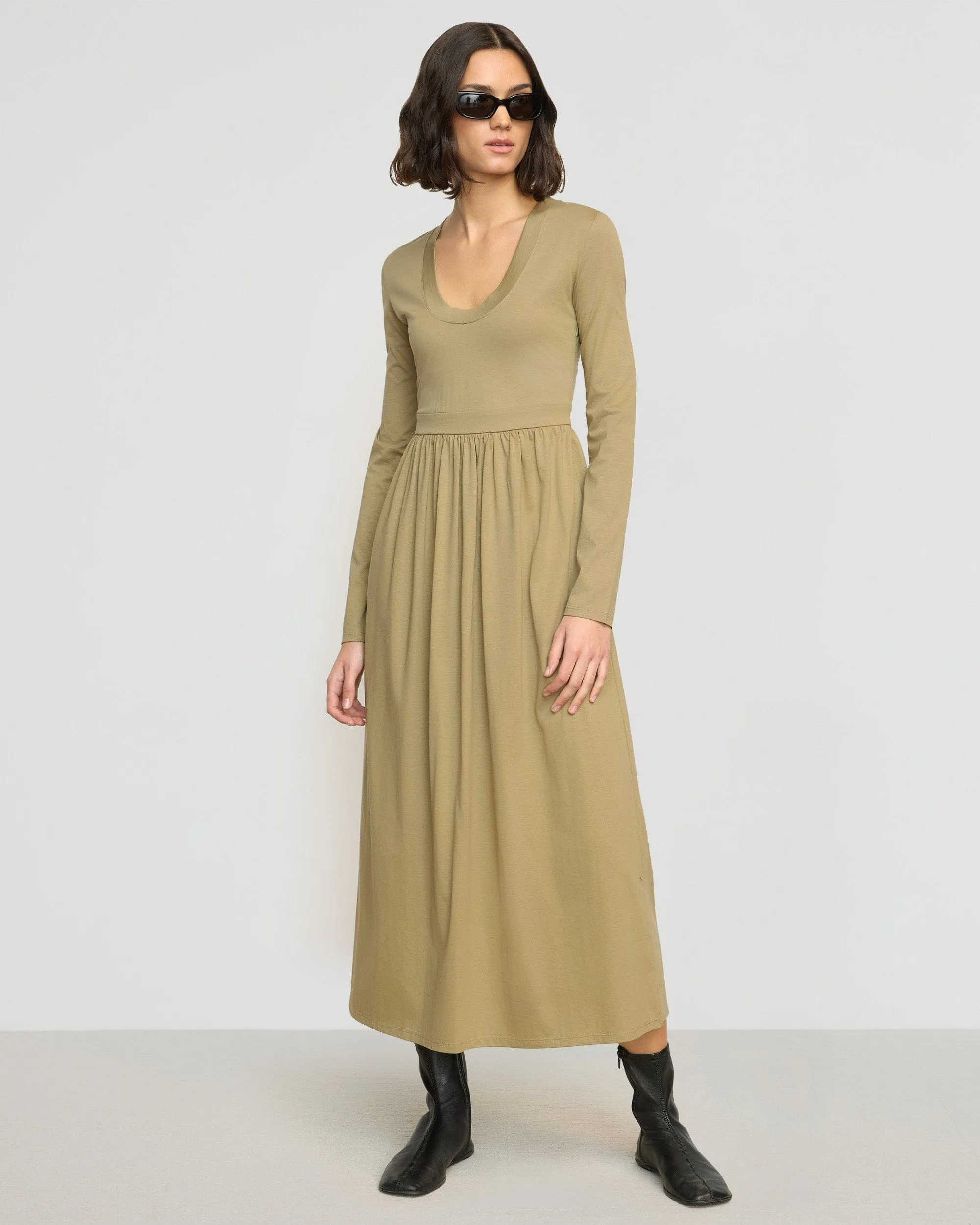 Cherie U-Neck Jersey Dress