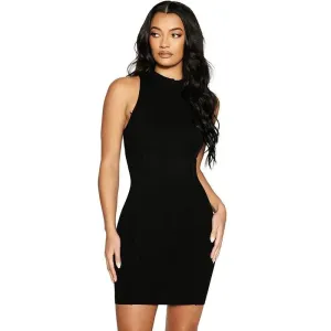 Chic Ribbed Halter Mini Dress for Women