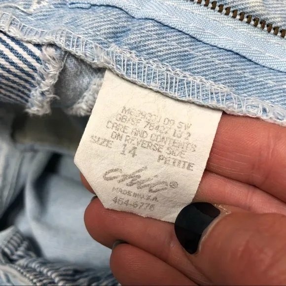 Chic vintage mom jeans tapered leg light wash 1980s 80s high rise size 14P