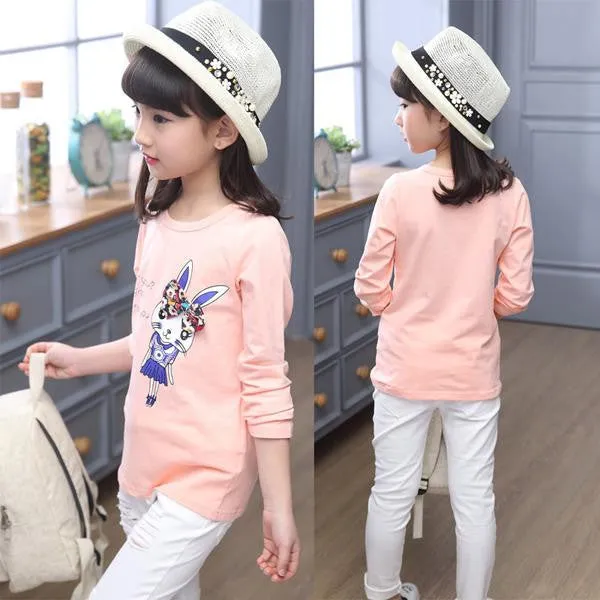 Childrens Designer Cartoon Girls Clothes Wear Teens Tops for Girls Kids' Things Children's T-shirts