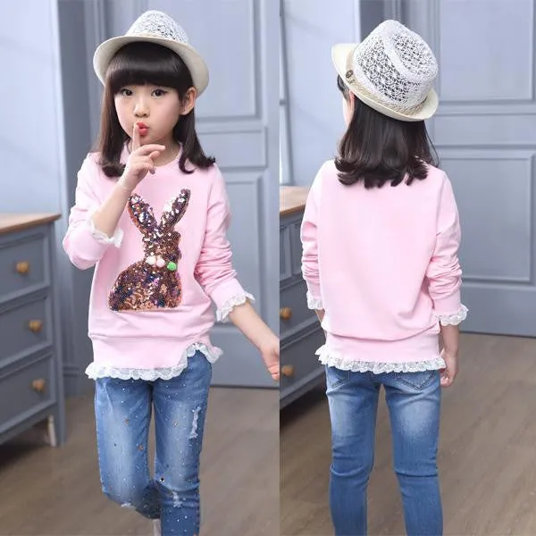 Childrens Designer Cartoon Girls Clothes Wear Teens Tops for Girls Kids' Things Children's T-shirts