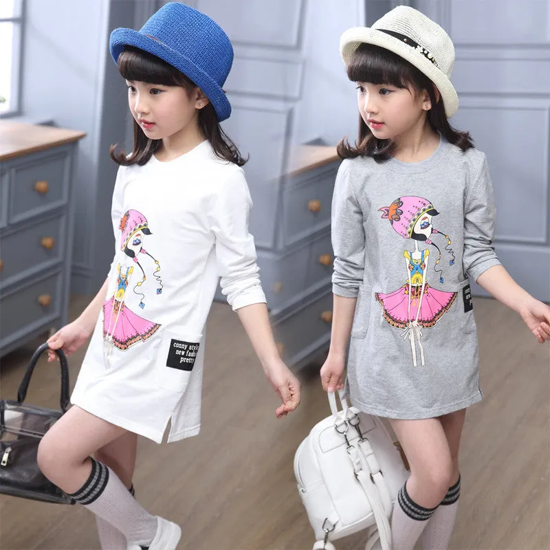 Childrens Designer Cartoon Girls Clothes Wear Teens Tops for Girls Kids' Things Children's T-shirts