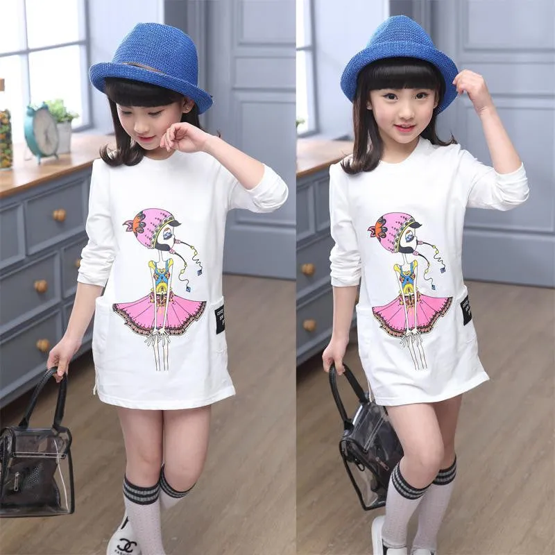 Childrens Designer Cartoon Girls Clothes Wear Teens Tops for Girls Kids' Things Children's T-shirts