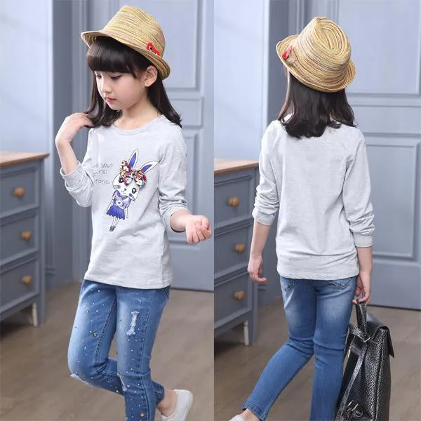 Childrens Designer Cartoon Girls Clothes Wear Teens Tops for Girls Kids' Things Children's T-shirts