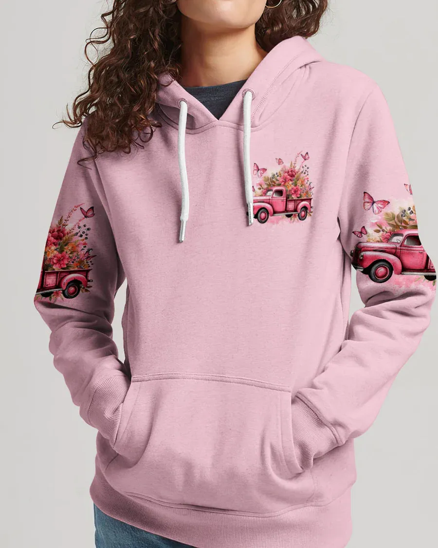 Christianartbag 3D T-Shirt For Women - Pink Vintage Truck Faith T-Shirt – Embrace Your Belief in Style - CABCLT01130324.