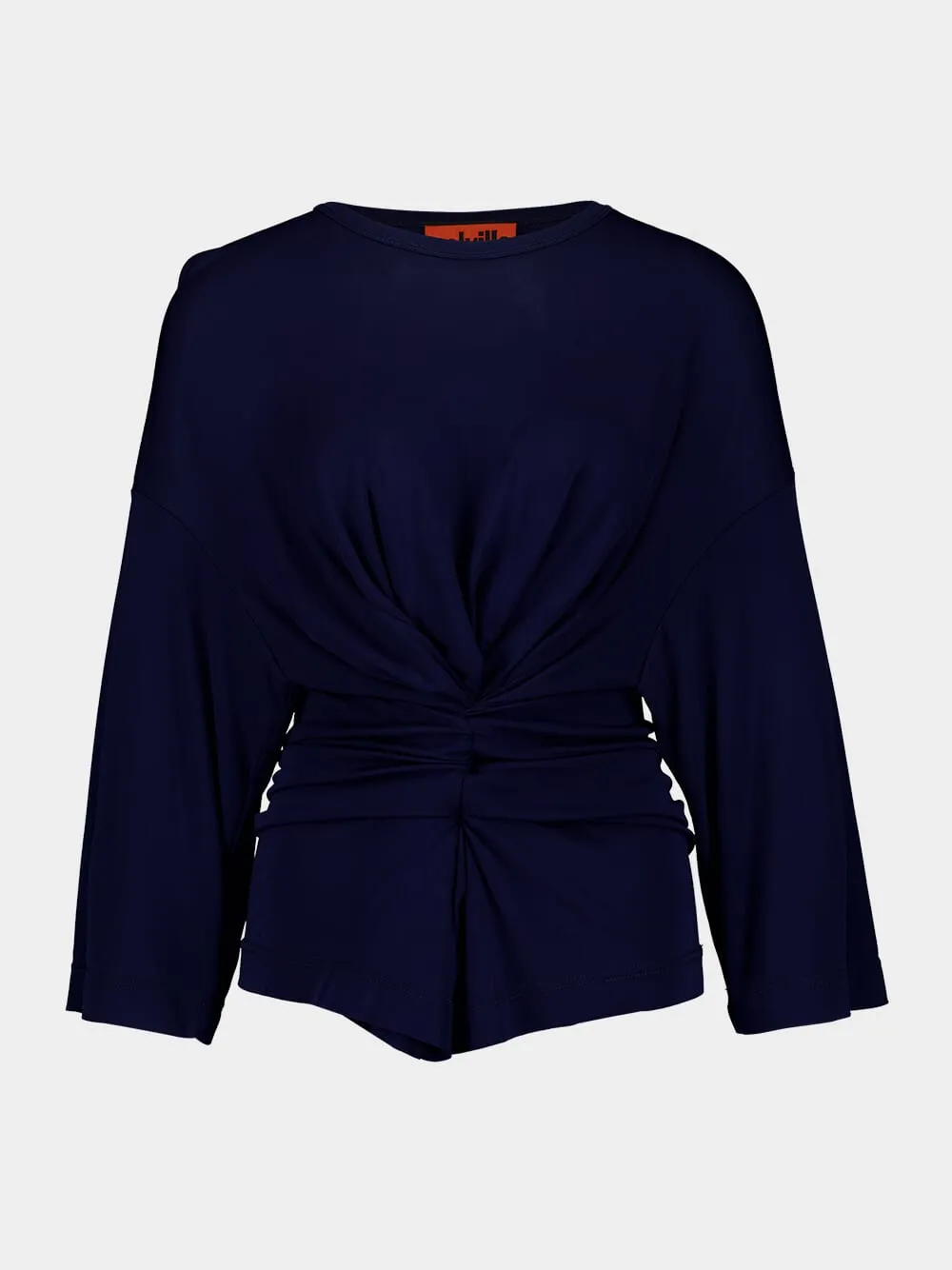 Cinched Navy Top