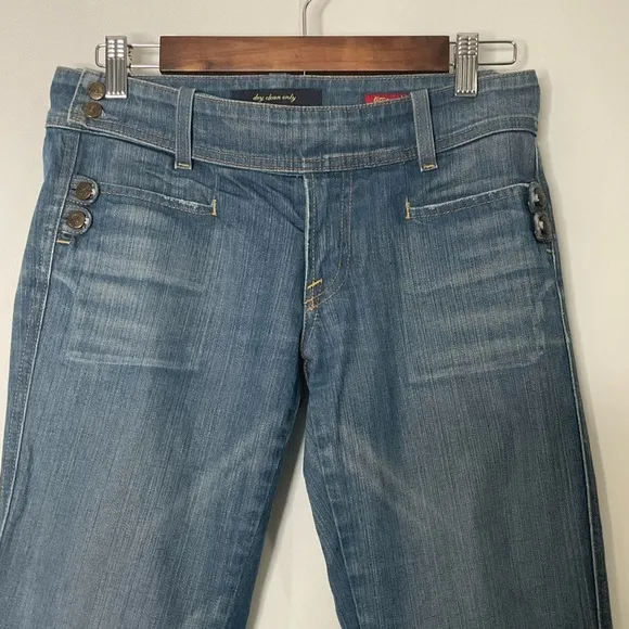 Citizens of Humanity Jerome Dahan Blue Bootleg/Flare Jeans Sz W27 Raw Denim Y2K