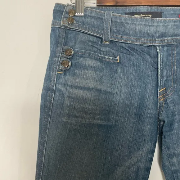 Citizens of Humanity Jerome Dahan Blue Bootleg/Flare Jeans Sz W27 Raw Denim Y2K