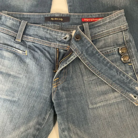 Citizens of Humanity Jerome Dahan Blue Bootleg/Flare Jeans Sz W27 Raw Denim Y2K