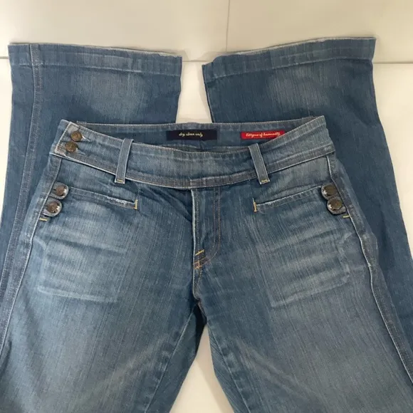 Citizens of Humanity Jerome Dahan Blue Bootleg/Flare Jeans Sz W27 Raw Denim Y2K
