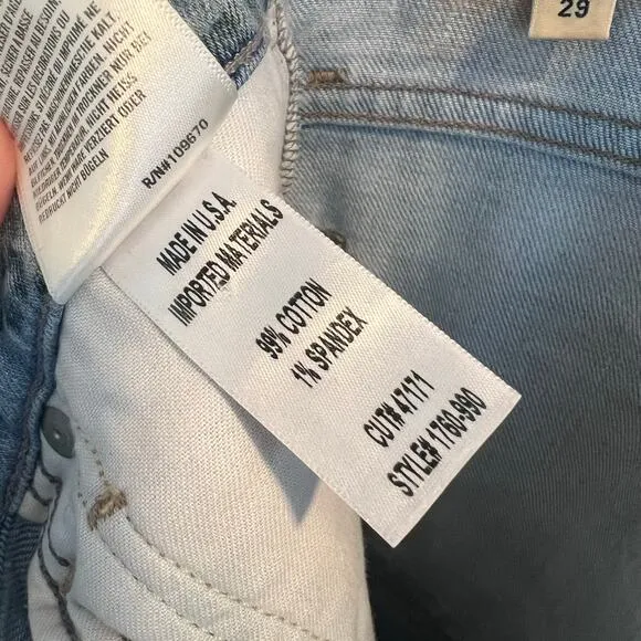 Citizens of Humanity Premium Vintage Olivia Crop High Rise Slim Jeans Size 29