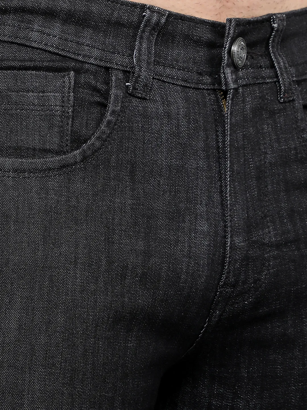 COBB Black Slub Narrow Fit Premium Jeans