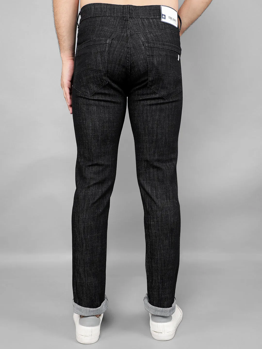 COBB Black Slub Narrow Fit Premium Jeans