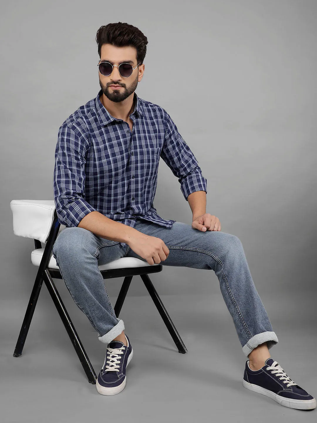 COBB Blue Grey Straight Fit Premium Jeans