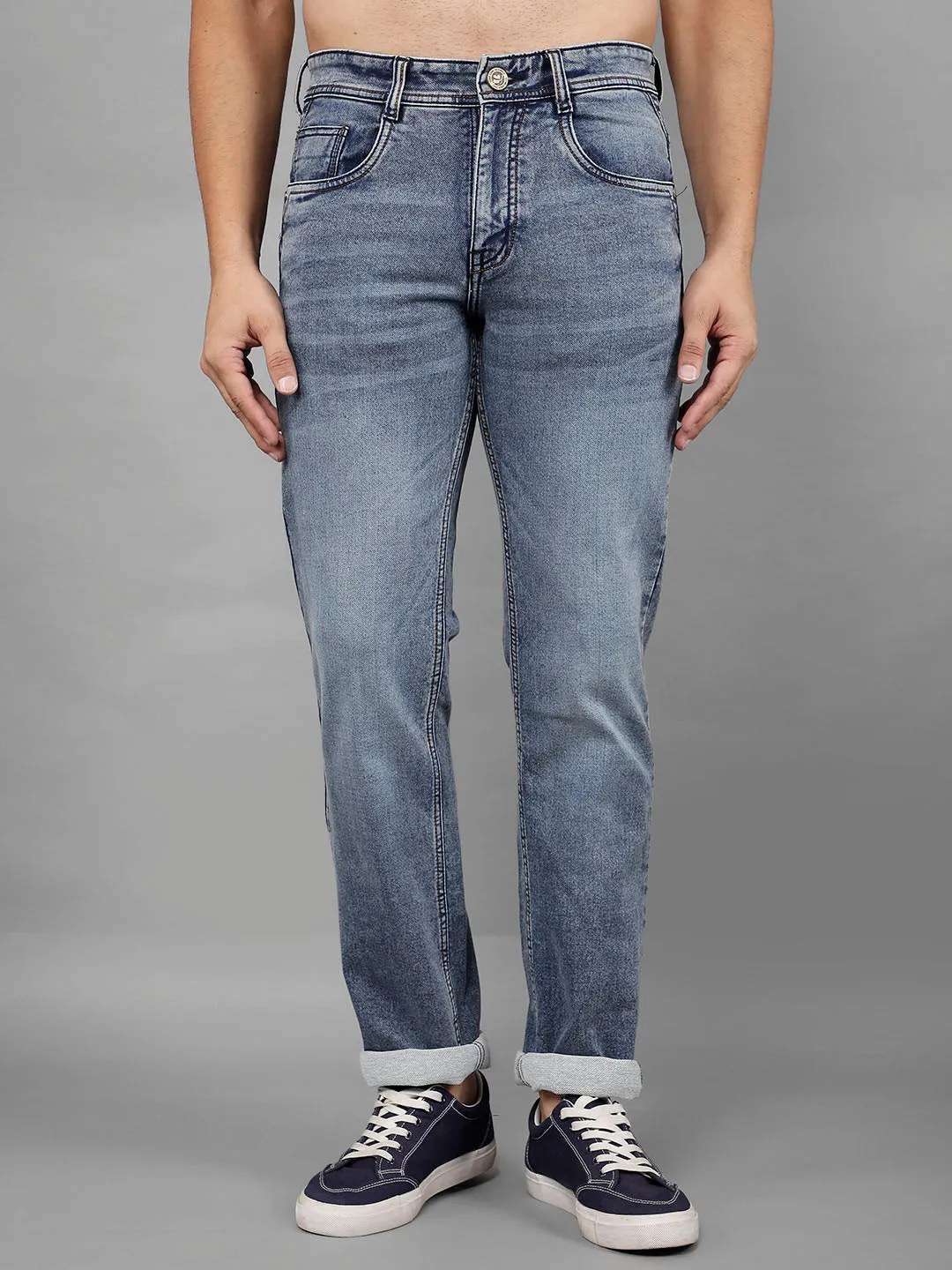 COBB Blue Grey Straight Fit Premium Jeans