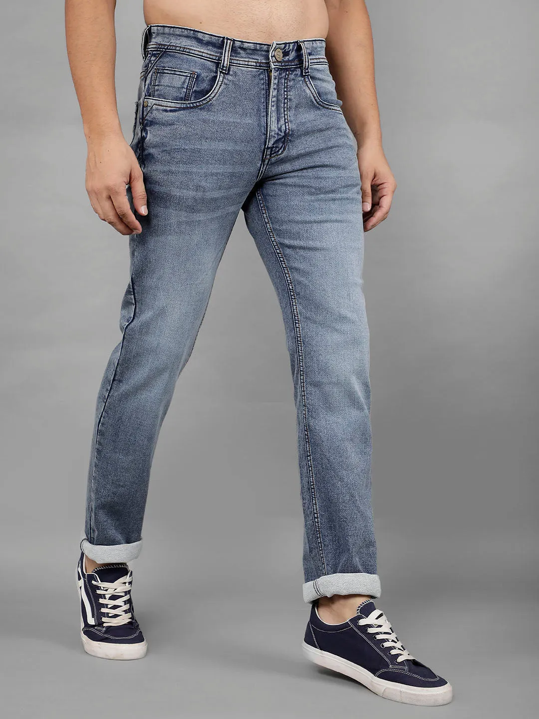 COBB Blue Grey Straight Fit Premium Jeans