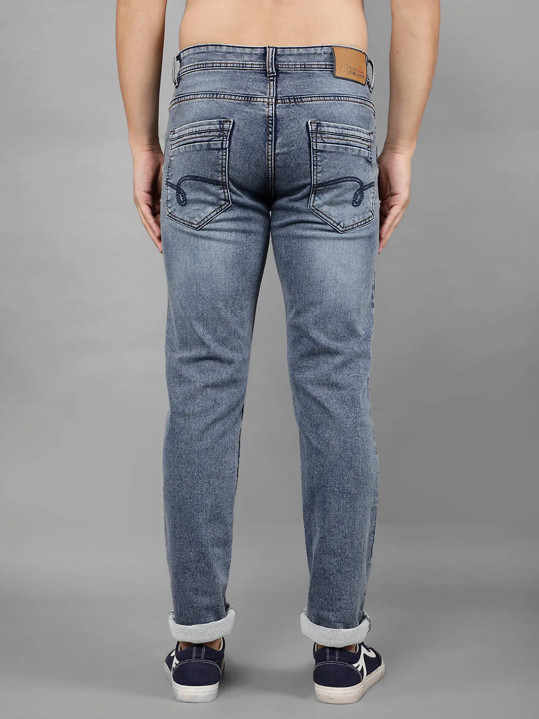 COBB Blue Grey Straight Fit Premium Jeans