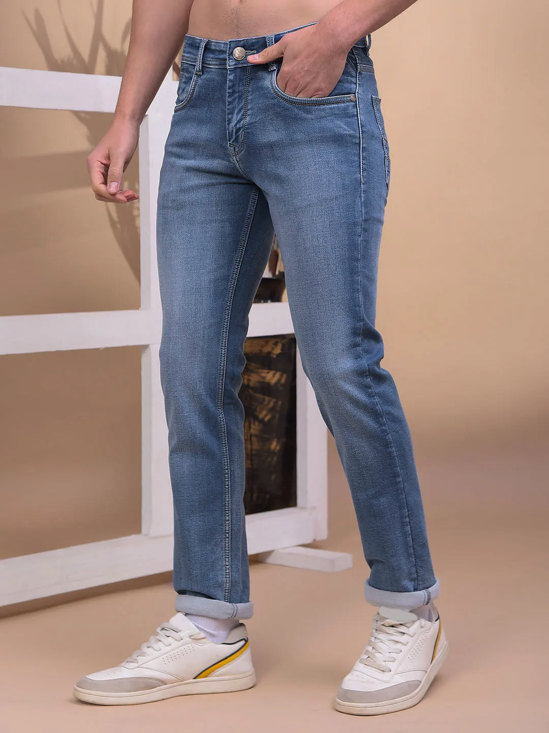 COBB BLUE STRAIGHT-FIT PREMIUM JEANS