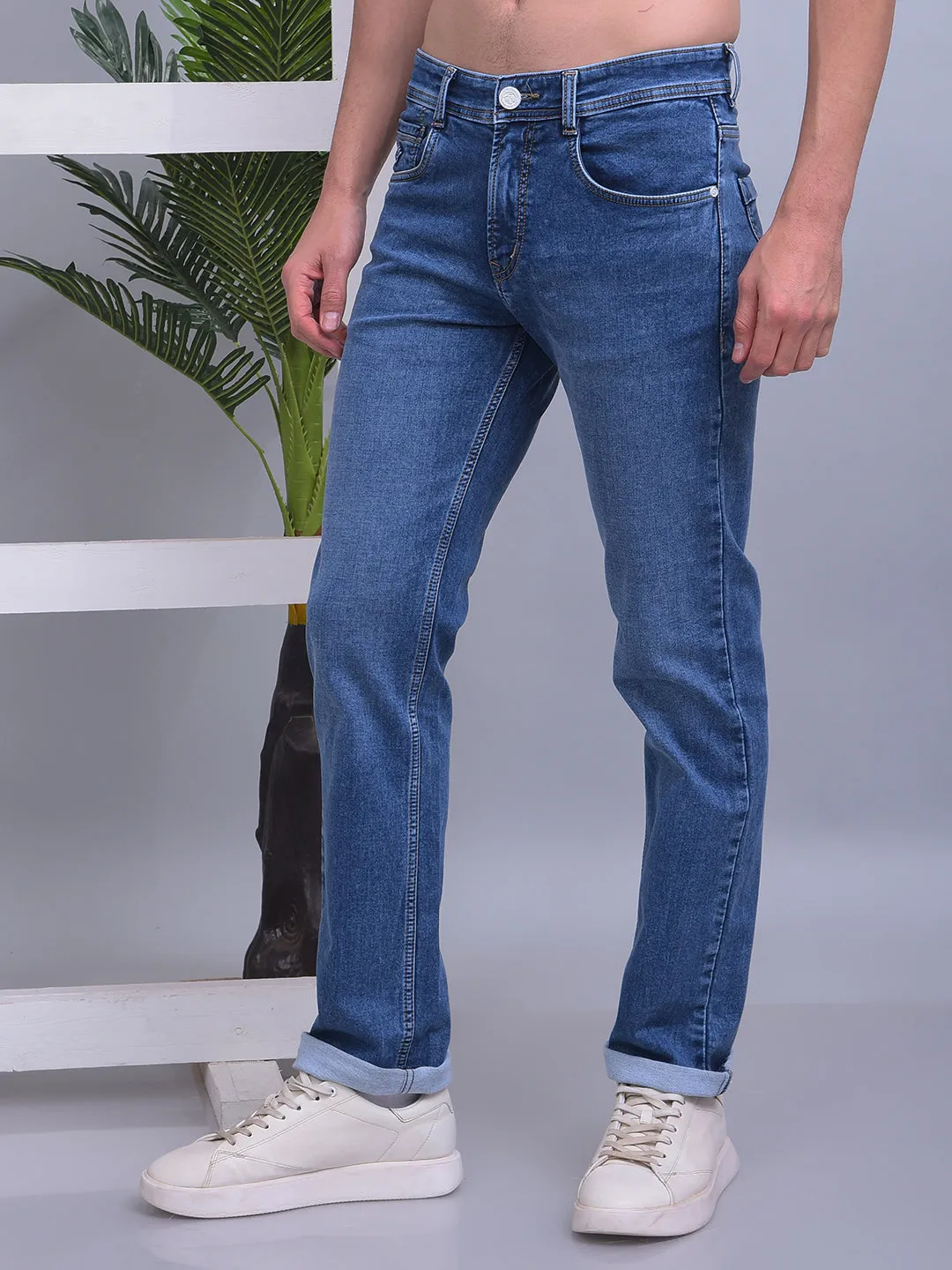 COBB BLUE STRAIGHT-FIT PREMIUM JEANS