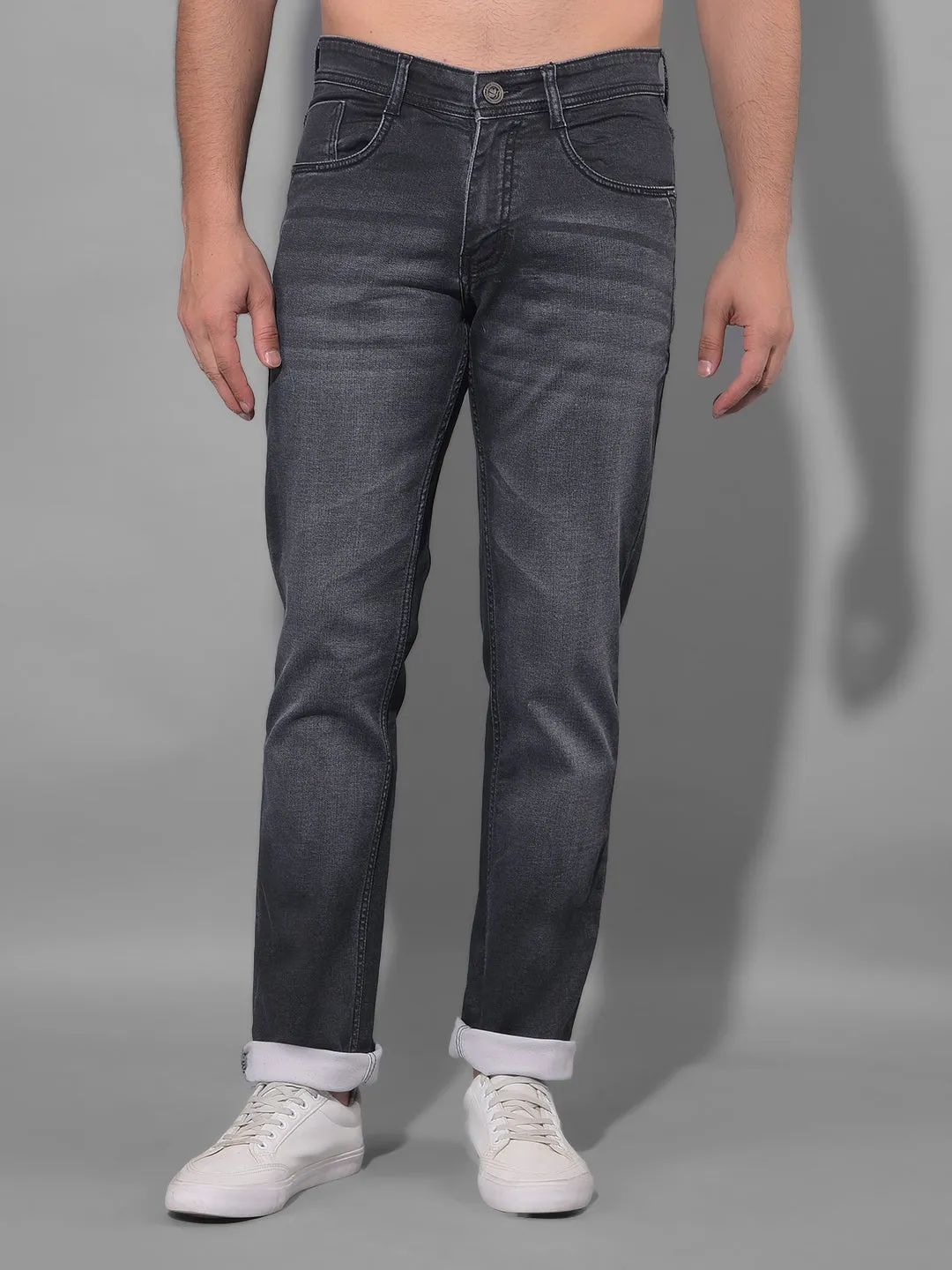 COBB Charcoal Grey Narrow Fit Premium Jeans