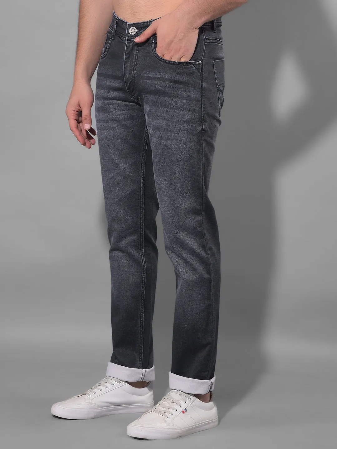 COBB Charcoal Grey Narrow Fit Premium Jeans