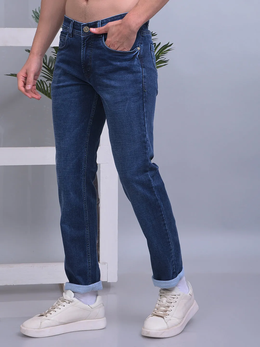 COBB DARK BLUE NARROW-FIT PREMIUM JEANS